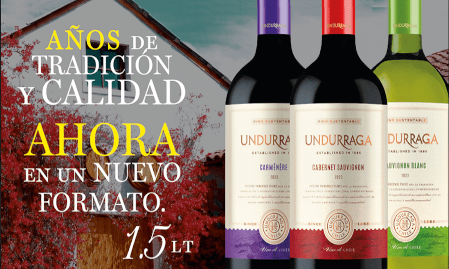 Undurraga presenta su nuevo botelln de 1,5 litros: la opcin ideal para disfrutar del vino chileno en cualquier ocasin